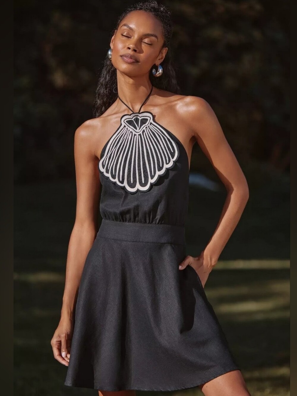 $178 Farm Rio x Anthropologie Linen Blend Cover-Up Dress Size M